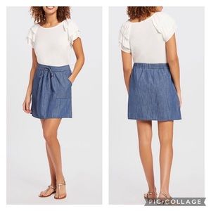 Draper James Pull On Chambray Drawstring Skirt